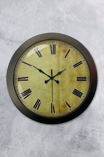 Kasva Concept Gift 36 cm Black Metal Antique Wall Clock