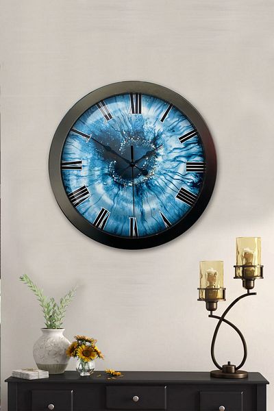 Kasva Concept Gift 36 cm Black Metal Eye Wall Clock