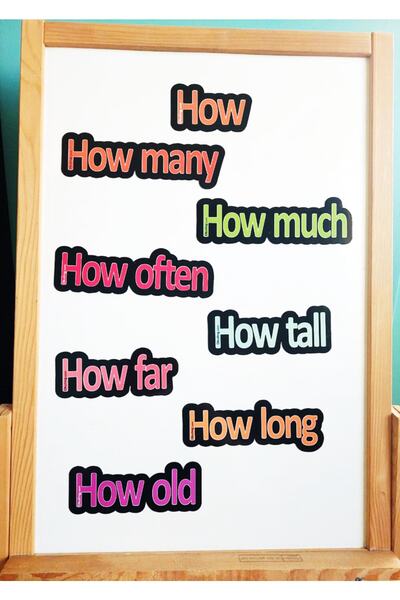 Okuling Manyetik Ingilizce Kelime Kartları - Soru Kelimeleri / Question Words