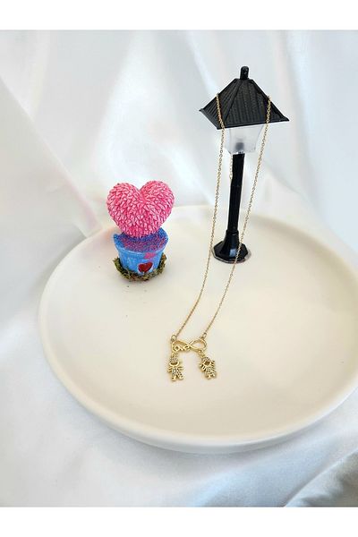 Eva Takı Love Lover Couple Happy Friend Endless Love Love Steel Necklace
