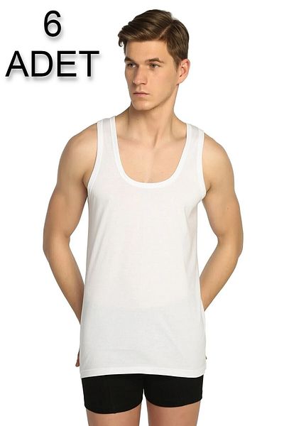 Seher Yıldızı Men's Combed Cotton Undershirt 6-pack