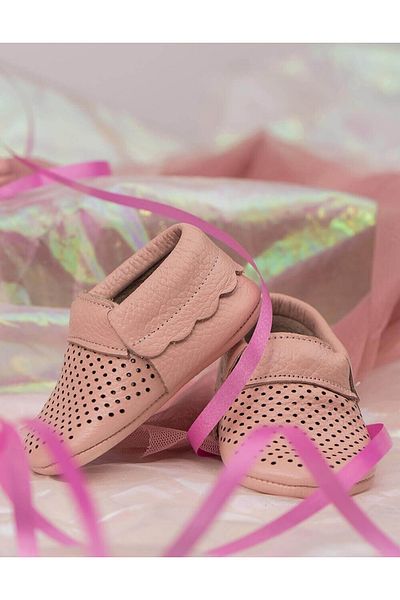 Beybium Natural Leather Powder Baby Moccasin