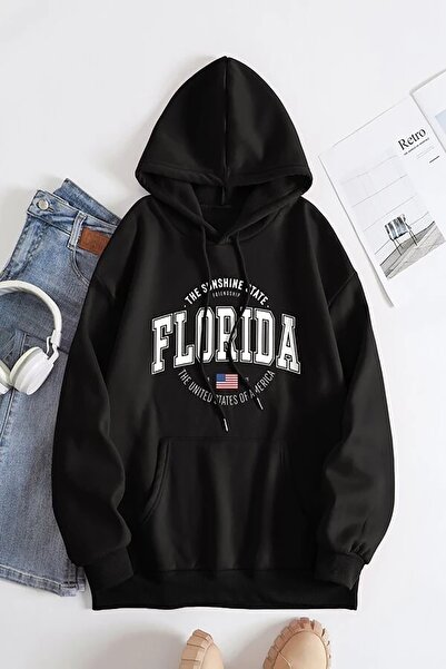trendgar Φούτερ Florida Printed Black 3 Thread - fld12