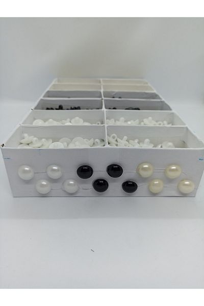hobim42 Pearl Button Set Medium Size 20" White Black Cream 20 Pieces of Each Color Total 60 Pieces