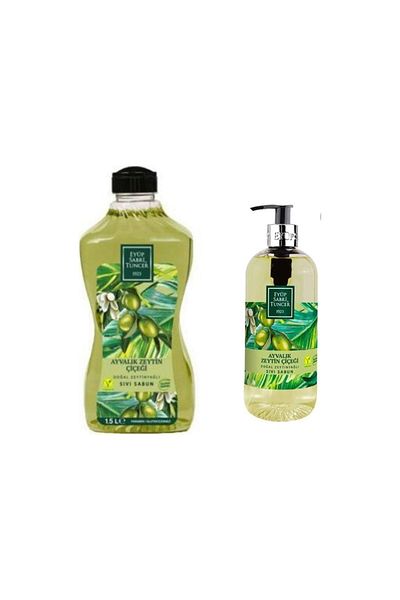 Eyüp Sabri Tuncer Natural Olive Oil Liquid Soap Ayvalık Olive Flower 1500 Ml and 500 Ml