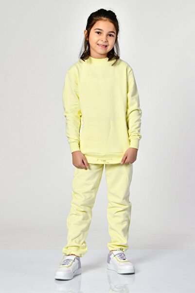 Noori okrugla kragna Sa džepovima Djevojačka majica - limun žuta