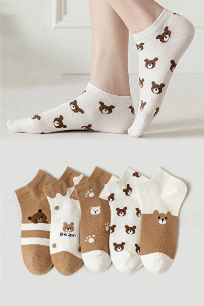 BGK 5 Li Sevimli Kadın Patik Çorap