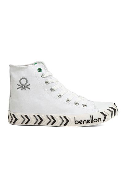 Benetton ® |   Bn-30627-3374 Λευκό Μαύρο - Ανδρικά αθλητικά παπούτσια