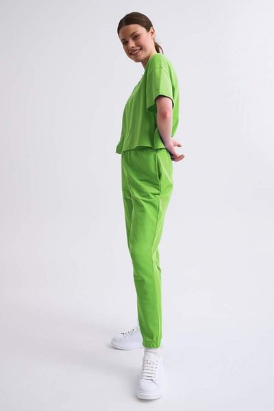 THERECOLOR Green Sweatpants Organic Lace-up Women's Regular Fit