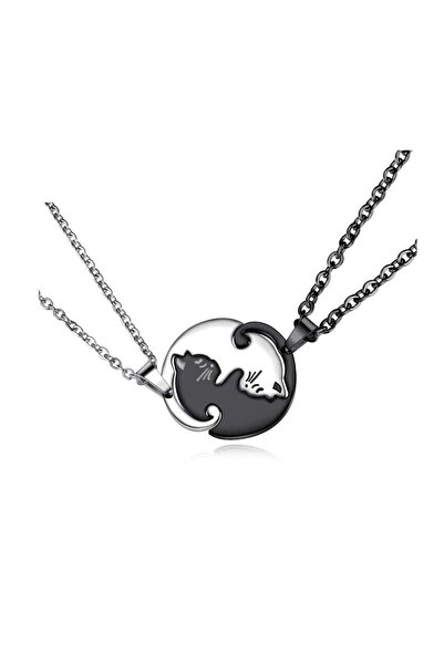 Trenderrs للجنسين يينغ يانغ القطط القطط زوجين عاشق صديق قلادة عاشق قلادة يؤرخ...