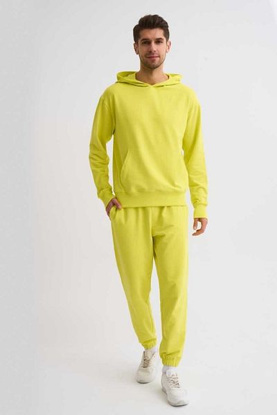 THERECOLOR Pantaloni de sport organic galbeni cu două buzunare pentru bărbați