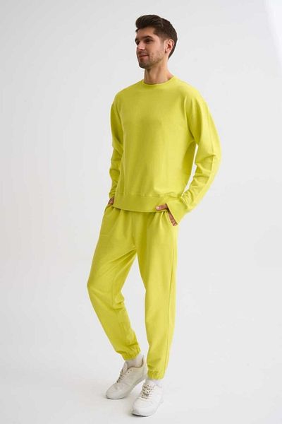 THERECOLOR Pantaloni de sport organic galbeni cu două buzunare pentru bărbați
