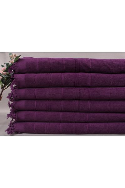 Kayra Export منشفة بيشتيمال أرجوانية مقاس 45x100 سم، وجه واحد على شكل منشفة، منشفة مطبخ صغيرة