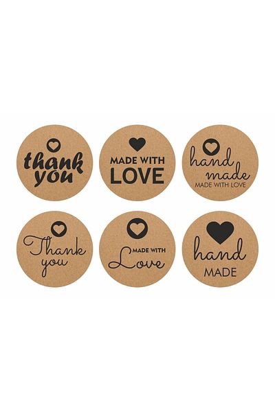 anka design Coated Sticker (4x4 Cm) 48 Pieces -thank you-