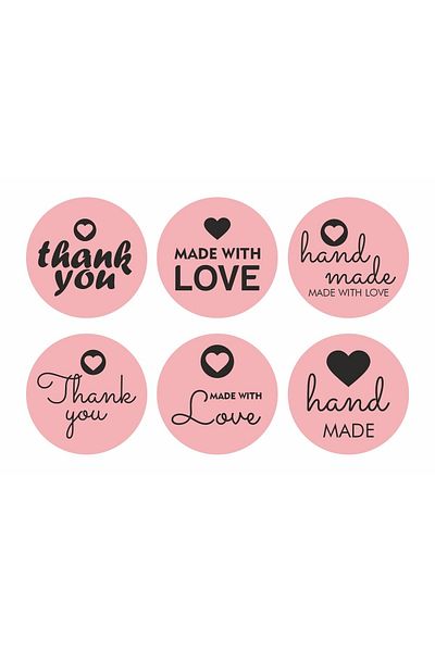 anka design Coated Sticker (4x4 Cm) 48 Pieces -thank you