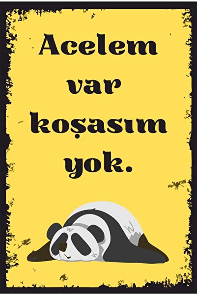 Hayat Poster لقد حصلت على محاكمة، لا حاجة للركض، ملصق خشبي قديم على شكل باندا