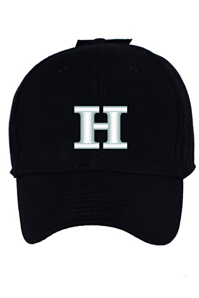 Trucker H Harfli Kişiye Özel Pamuk Şapka Siyah