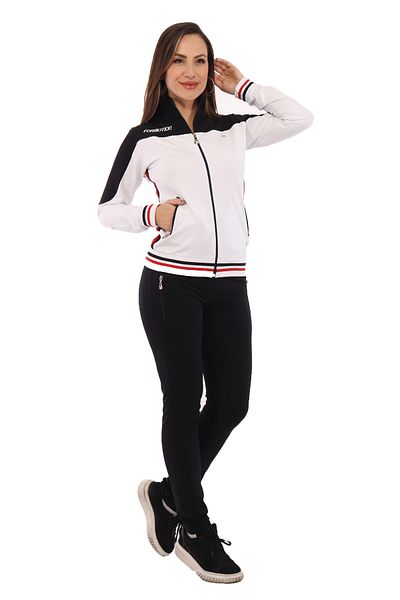 WND SPORT Embroidered Zippered Comfortable Form 2-Piece Wnd Women's Tracksuit Set
