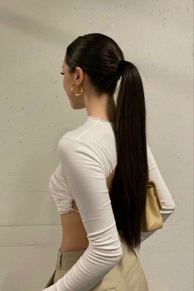 Barly Siyah Düz Fiber Sentetik Isıya Dayanıklı At Kuyruğu Saç Postiş Takma Saç