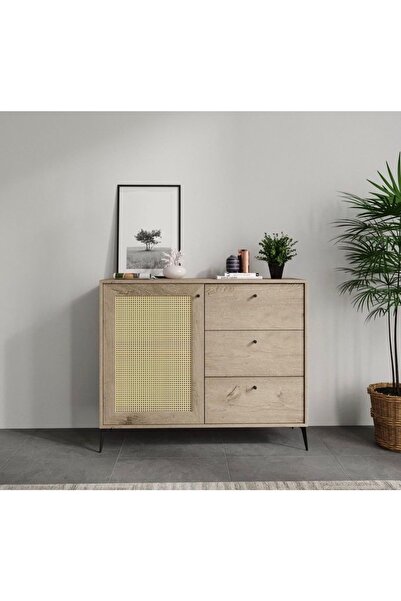 ROSEPAL Diamond 2 Çekmece 1 Bölmeli Hazeran Kapaklı Konsol(120cm)