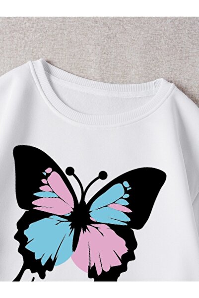 LePold Crew Neck New Butterfly Printed Girls/Boys Sweatsihrt
