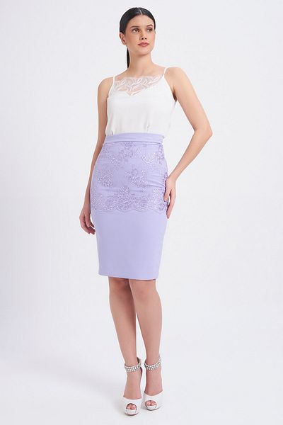 Balizza -Guipure Detailed Knee-Length Skirt