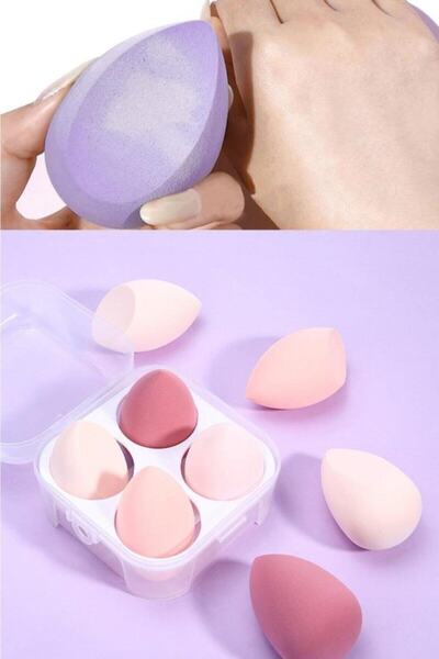 SHAKA 4-Pack Professional Makeup Sponge Special Storage Container Gift As- 240g