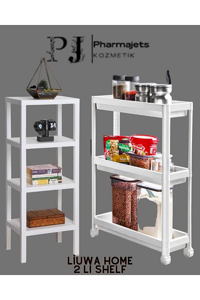 LIUWA Liushelf 4-Tier Byz Ombeg+3-Tier Slim Organizer με ρόδες