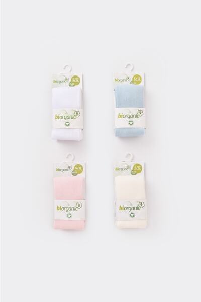 Bibaby Baby Girl Boy Plain Combed Cotton Pantyhose White