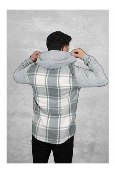 FBI Erkek Ekoseli Kapüşonlü Oduncu Gömlek 96094