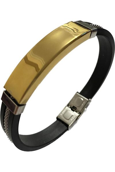 Elif Leather Metal Bracelet Yellow Color 60554-3