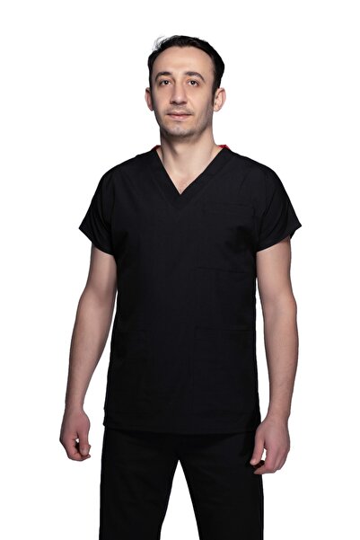 Sarıçiyil Üniforma Doktor Hemşire Forması Scrubse Cerrahi Yaka (TEK ÜST)