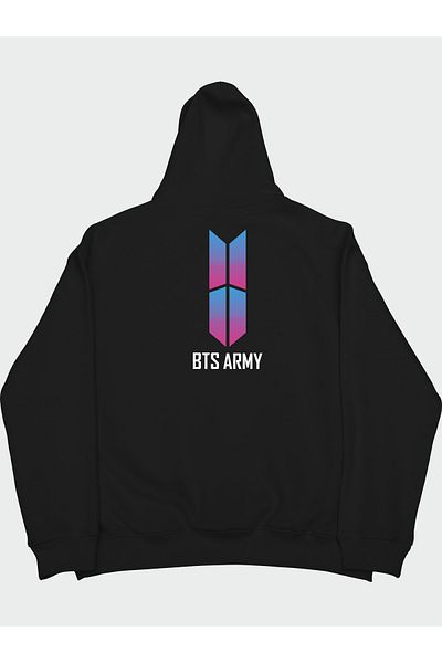TST TEKSTİL Oversize Unisex Bts Army Back Printed Hoodie