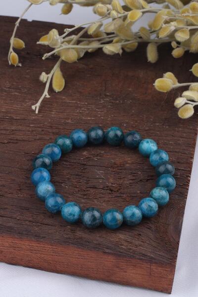 Dünya Doğal Taş 10 Mm Apatite Stone Bracelet - Bl0111