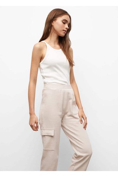 Mango Teen Ecru Pants for Kids
