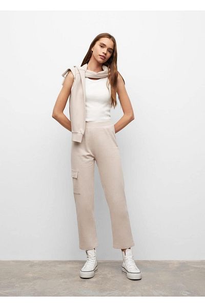 Mango Teen Ecru Pants for Kids