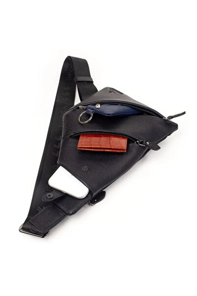 Eminsa 4 Compartment Leather Cross Chest Backpack