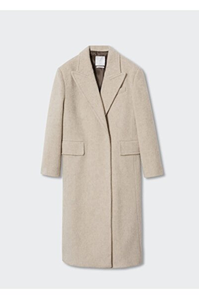 MANGO Woman Fur Look Woolen Coat