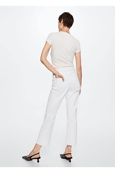 MANGO Woman Yüksek Belli Crop Düz Kesim Jean