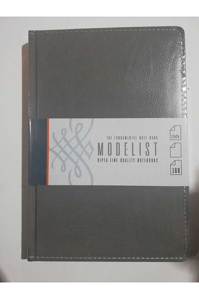 Gıpta 160 Sheets 17X24 Modelist Thread Stitching Leather Gray Cover Plain Notebook
