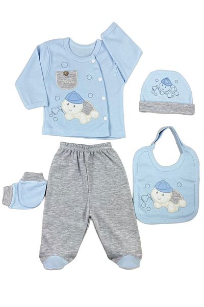 Minikel Cute Turtle Newborn 5-Piece Bodysuit Set