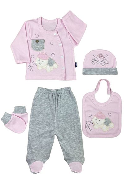 Minikel Cute Turtle Newborn 5-Piece Bodysuit Set