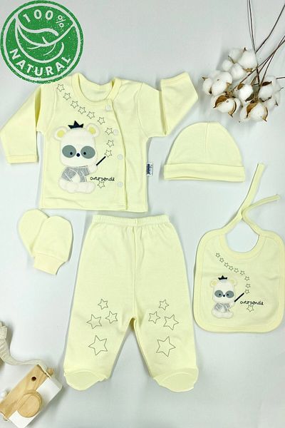 Minikel Star Panda Newborn 5-Piece Bodysuit Set