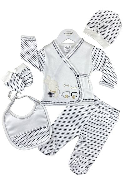 Minikel Polka Dot Newborn 5-Piece Bodysuit Set