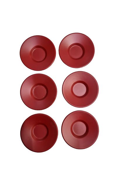 Külsan Thermo Melamine Matte Red 6-Piece Tea Plate Set 11 Cm