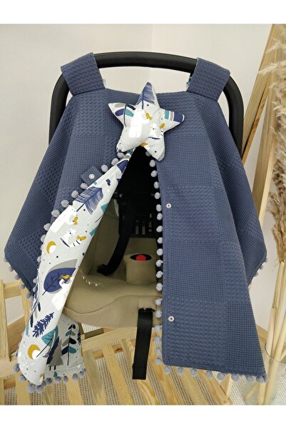 Raduga Collection Tek Puset Örtüsü Çift Taraflı Indigo Kutup Ayısı