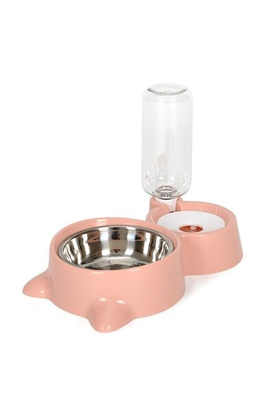 TechnoSmart Cat Dog Food and Water Bowl with Bowl Automatic Water Dispenser Large Size Storage