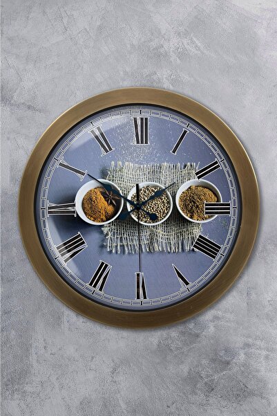 Kasva Concept هدية ساعة حائط مطبخ معدنية عتيقة مقاس 36 سم