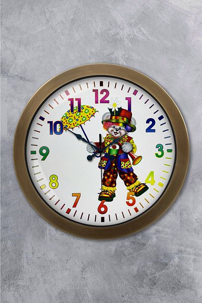 Kasva Concept 36 cm Tumbled Metal Clown Wall Clock