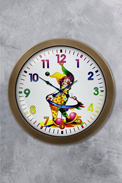 Kasva Concept هدية ساعة حائط معدنية عتيقة للأطفال مقاس 36 سم